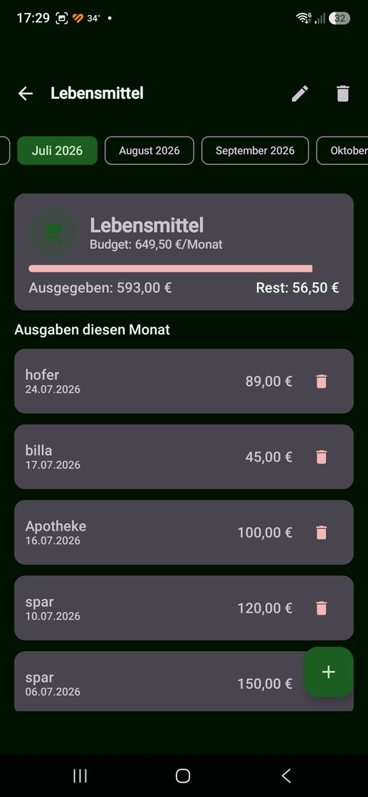 Bildschirmfoto 2 aus der App Budget Hase