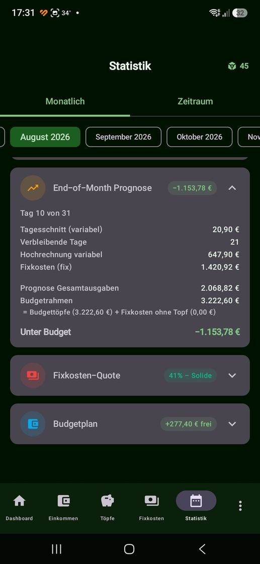 Bildschirmfoto 4 aus der App Budget Hase